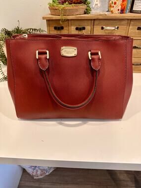 Michael Kors Jet Set Travel Burgundy Saffiano Leather Tote Bag